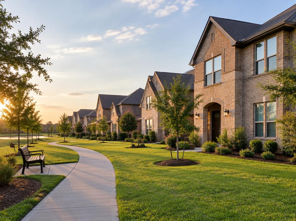 Homes and scenery in Greenways, Texas
