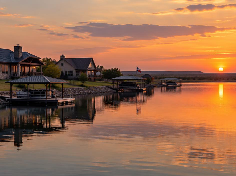 Homes and scenery in Lake Tanglewood, Texas