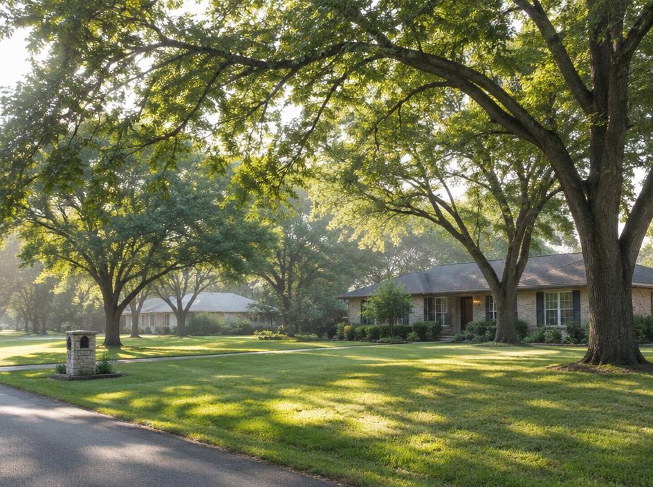 Homes and scenery in Sleepy Hollow, Texas