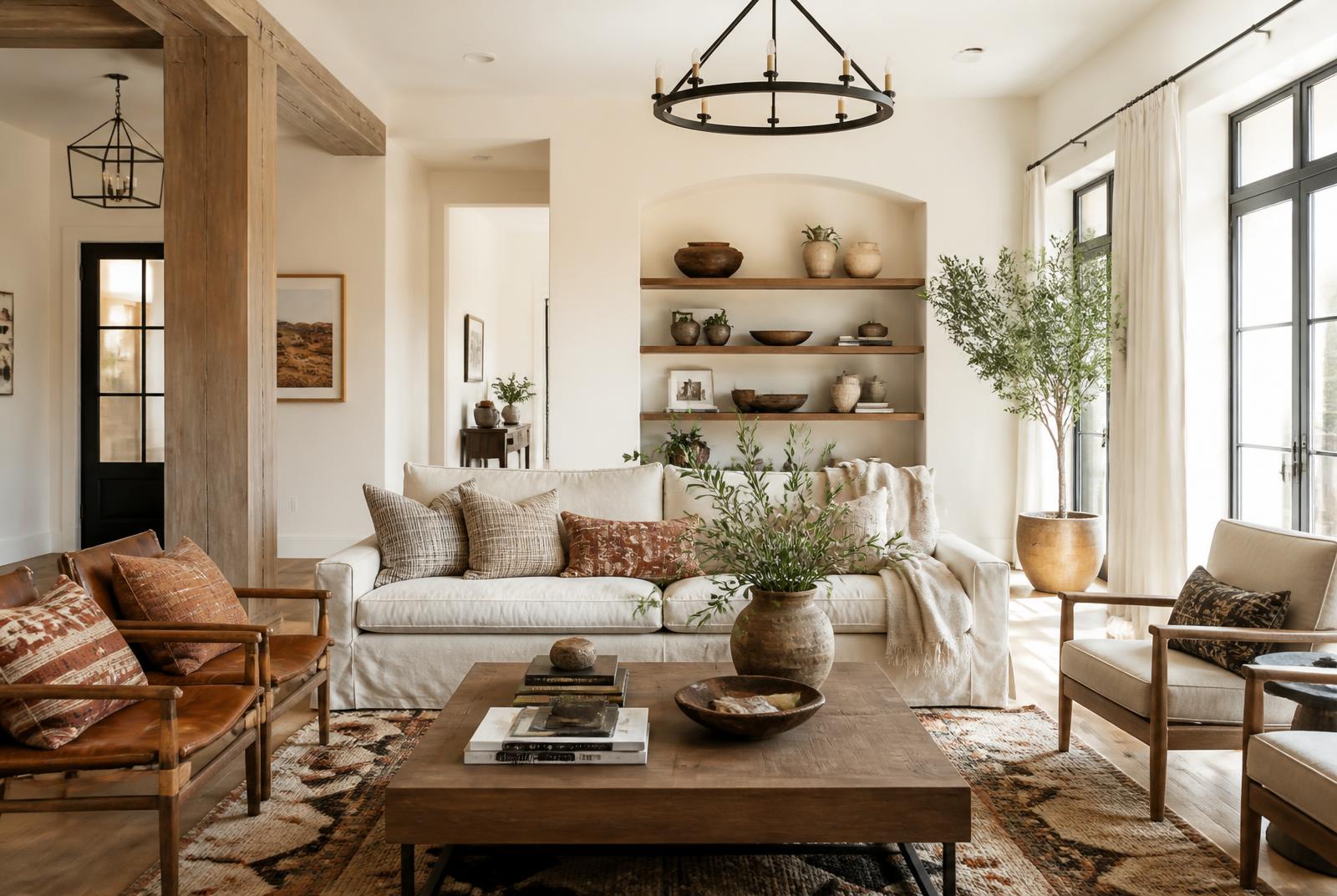A bright living room in a Texas home